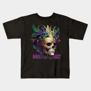 Mardi Gras 2023 Skeleton Design Kids T-Shirt